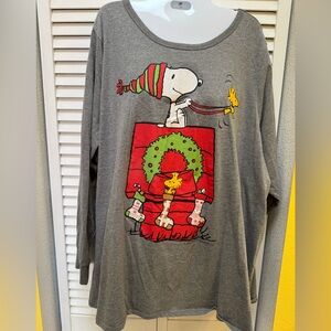 Peanuts Gray Cotton Blend Top